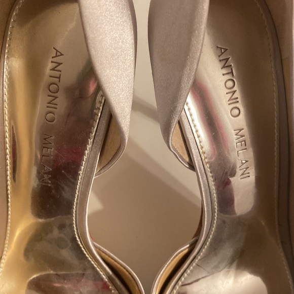 ANTONIO MELANI CAREAN SATIN RHINESTONE JEWEL DETAIL PEEP-TOE PUMP (R) - Picture 10 of 11